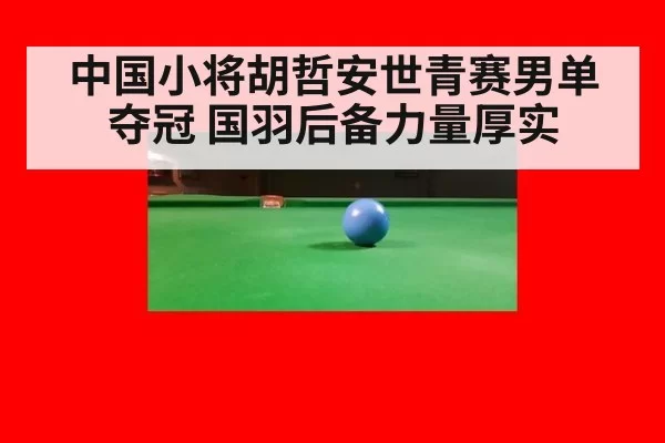 中国小将胡哲安世青赛男单夺冠 国羽后备力量厚实